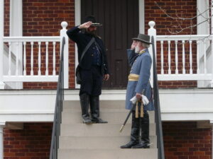Appomattox 2014 Grant and Lee steps